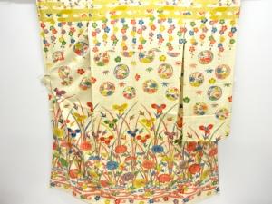 アンティーク　草花に花丸文様振袖